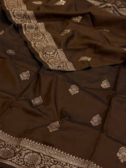 Brown Cotton Silk Saree