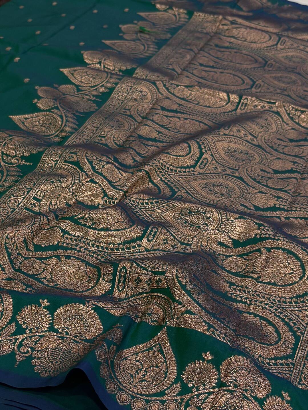 Peacock Green Cotton Silk Saree