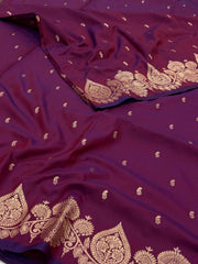 Dual Tone Purple Cotton Silk Saree