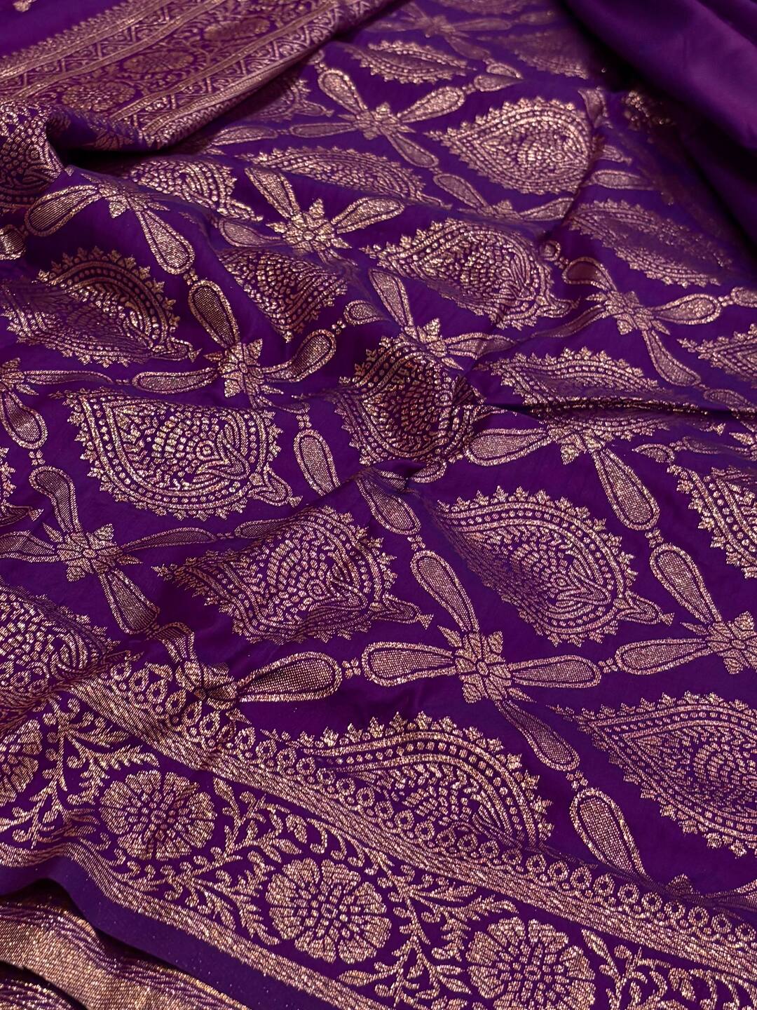 Dual Tone Purple Cotton Silk Saree