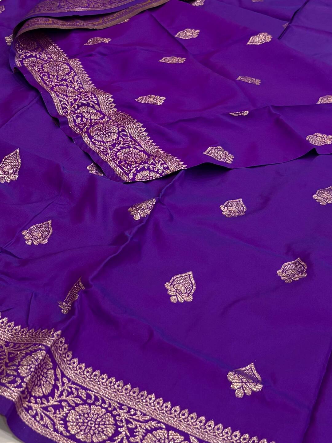 Dual Tone Purple Cotton Silk Saree
