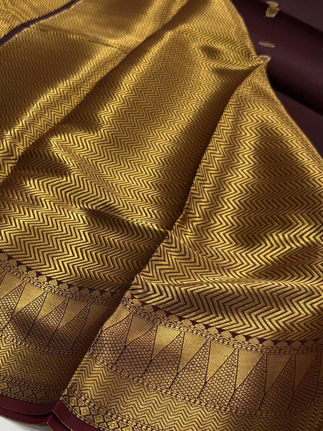 Deep Maroon Cotton Silk Saree
