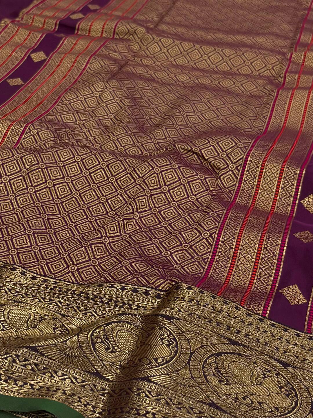 Plum Purple Cotton Silk Saree