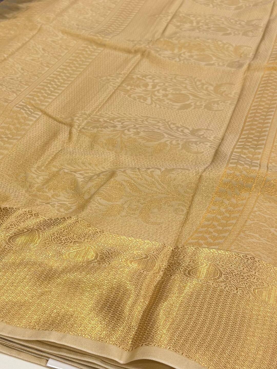 Navy Blue Semi Kanchi Silk Saree