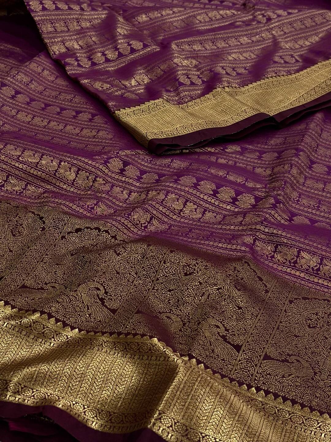 Royal Purple Semi Kanchi Silk Saree