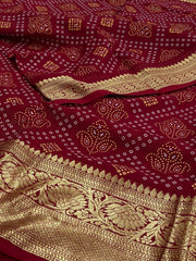 Maroon Printed Chiffon Cotton Saree