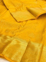 Yellow Semi Kanchi Silk Saree