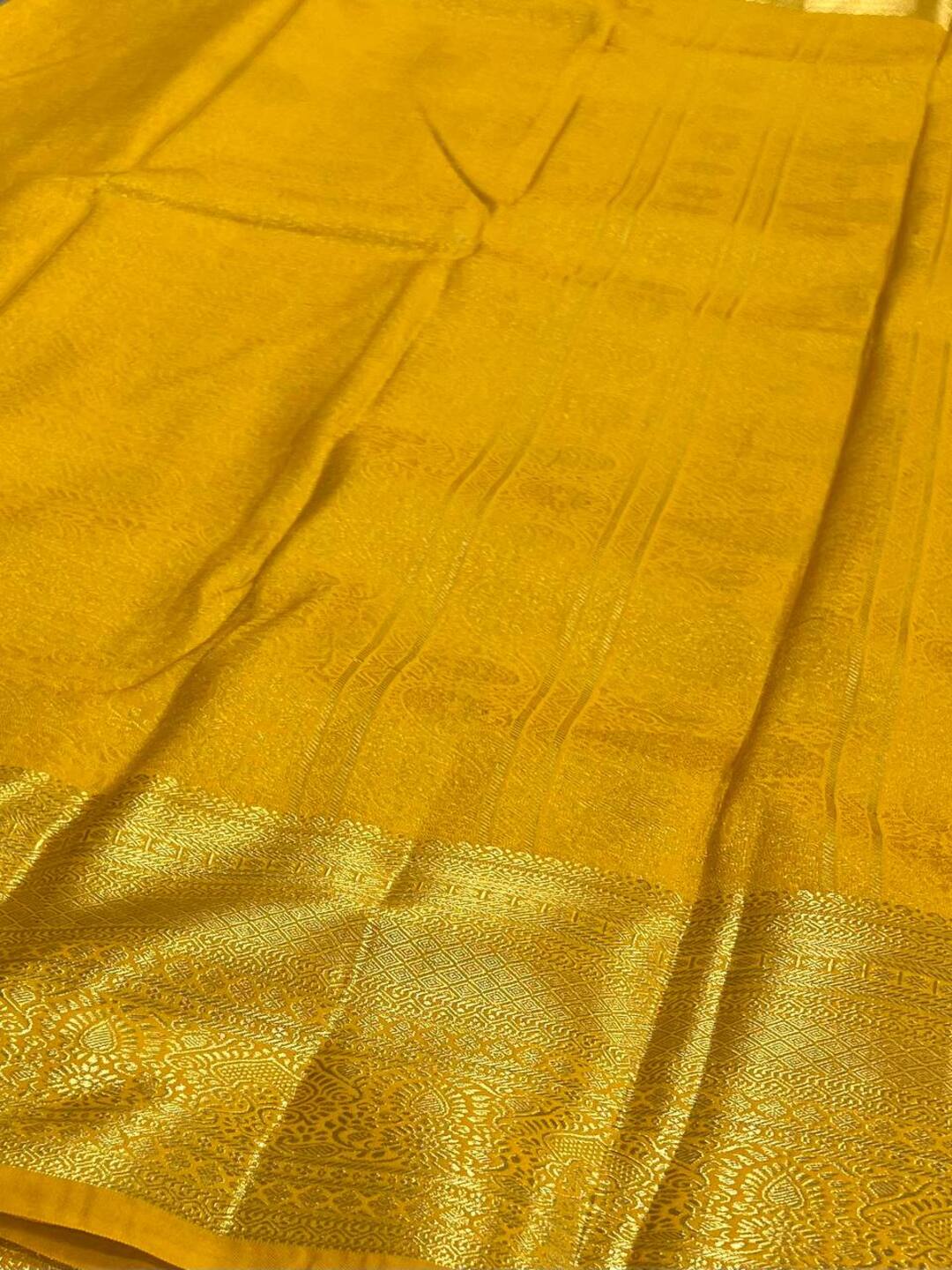 Yellow Semi Kanchi Silk Saree
