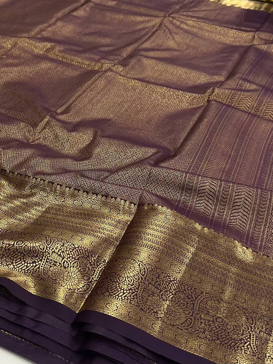Yellow Semi Kanchi Silk Saree