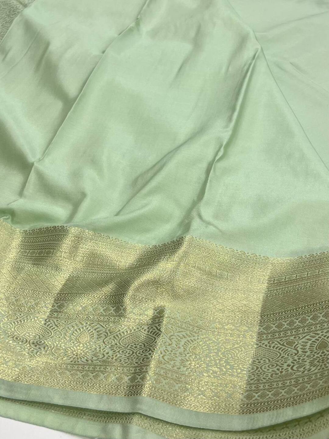 Pastel Blue Semi Kanchi Silk Saree