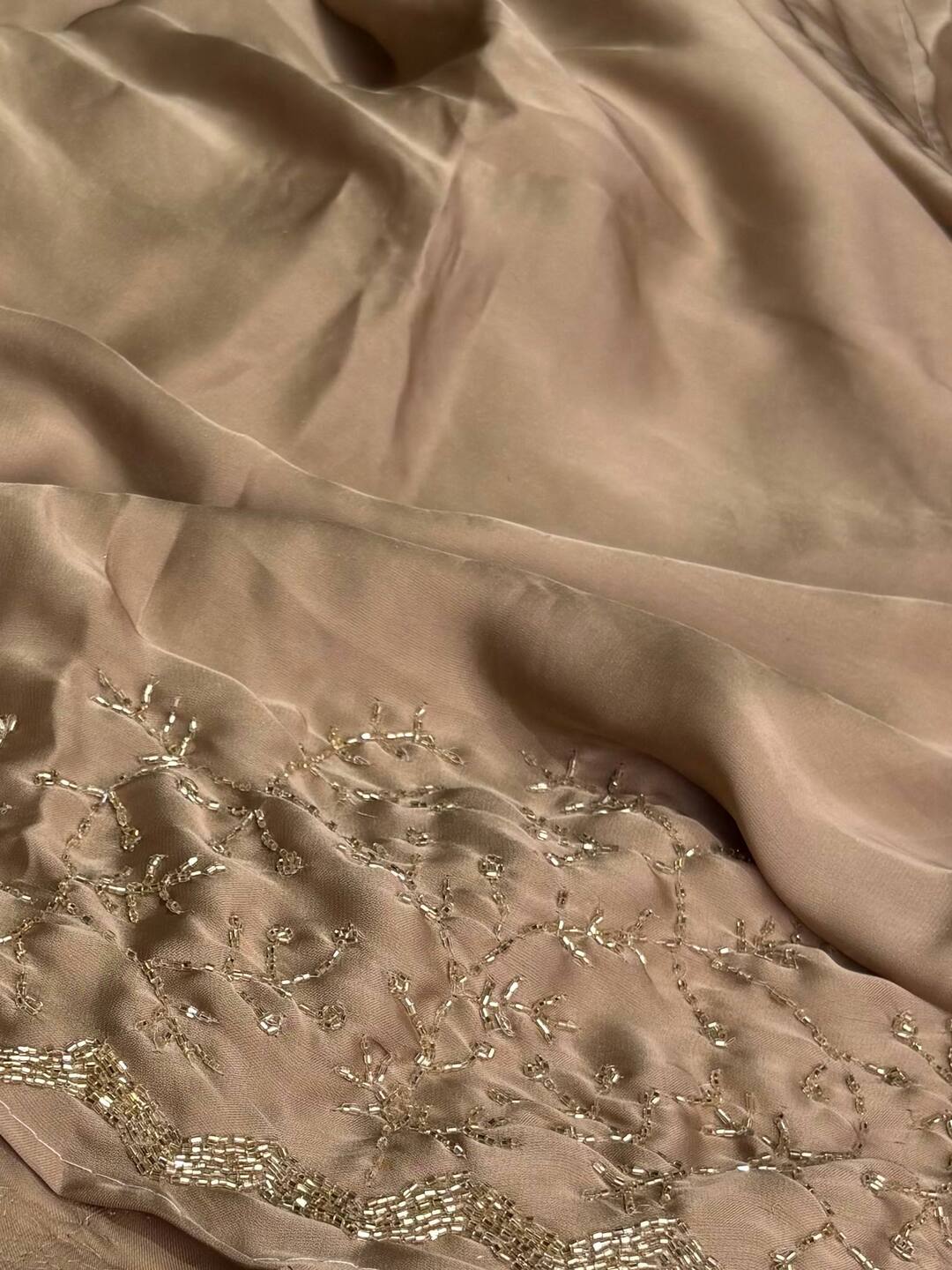 Beige Georgette saree