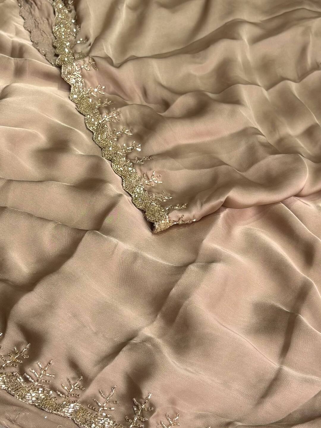 Beige Georgette saree