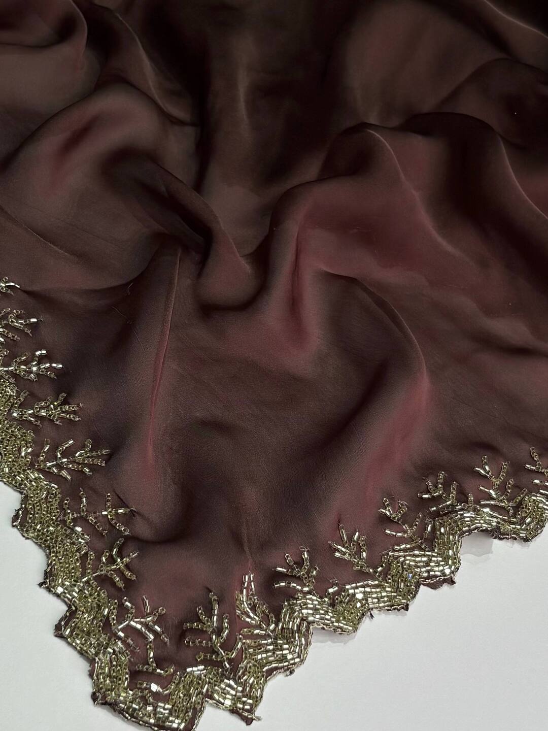 Deep Brown Georgette saree