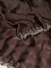Deep Brown Georgette saree
