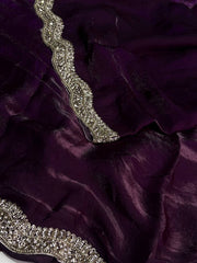 Royal Purple Georgette saree