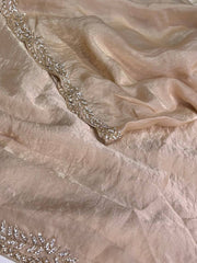 Beige Georgette saree