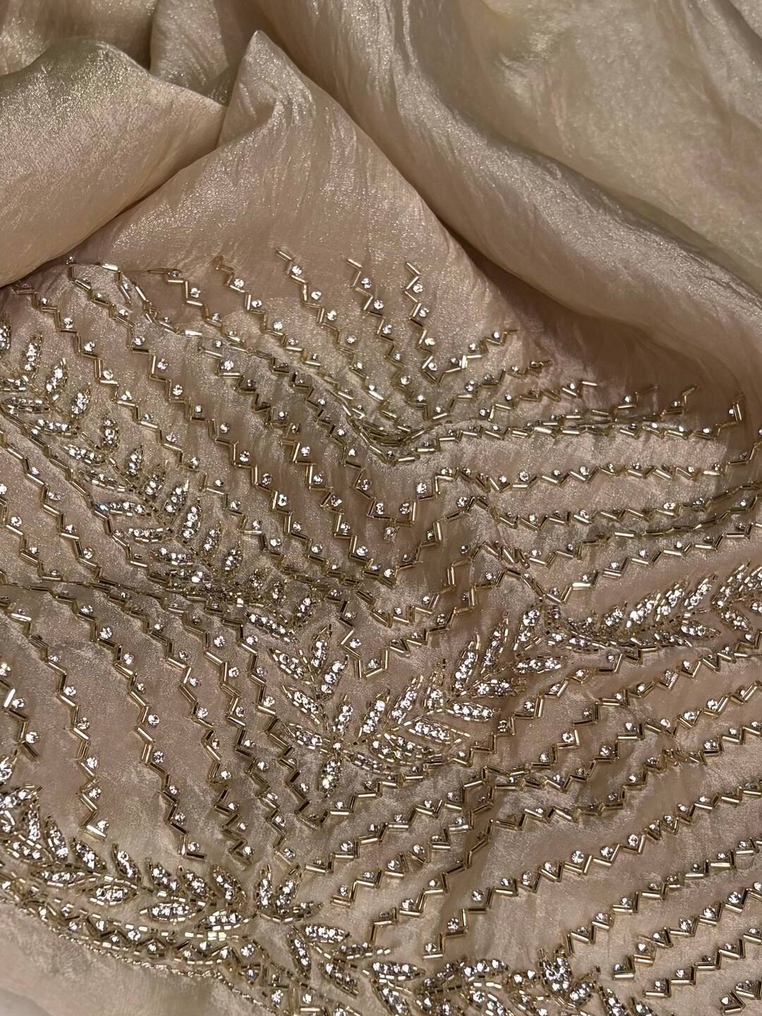 Beige Georgette saree