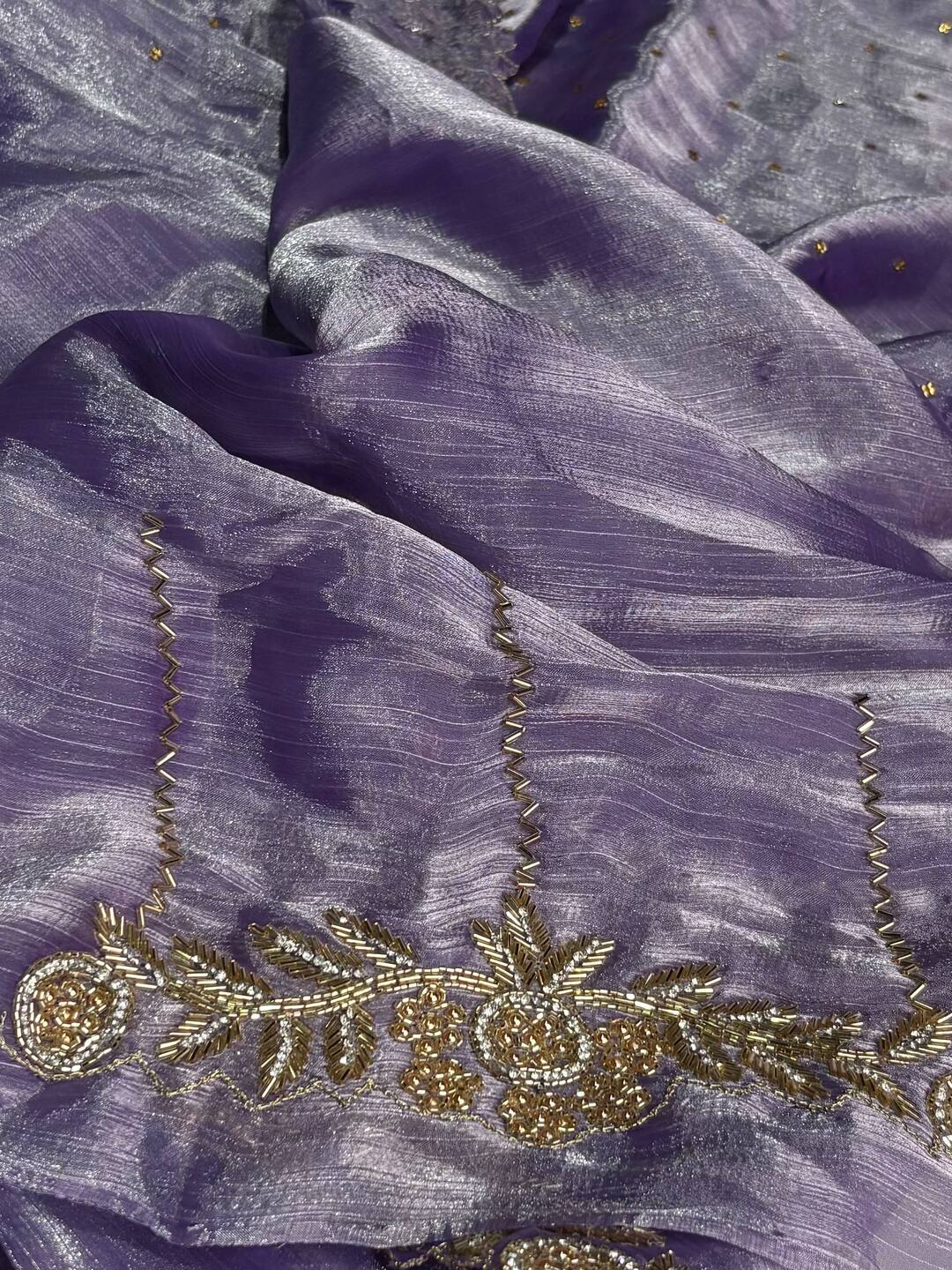 Lavender Purple Georgette saree