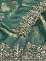 Baby Blue Georgette saree