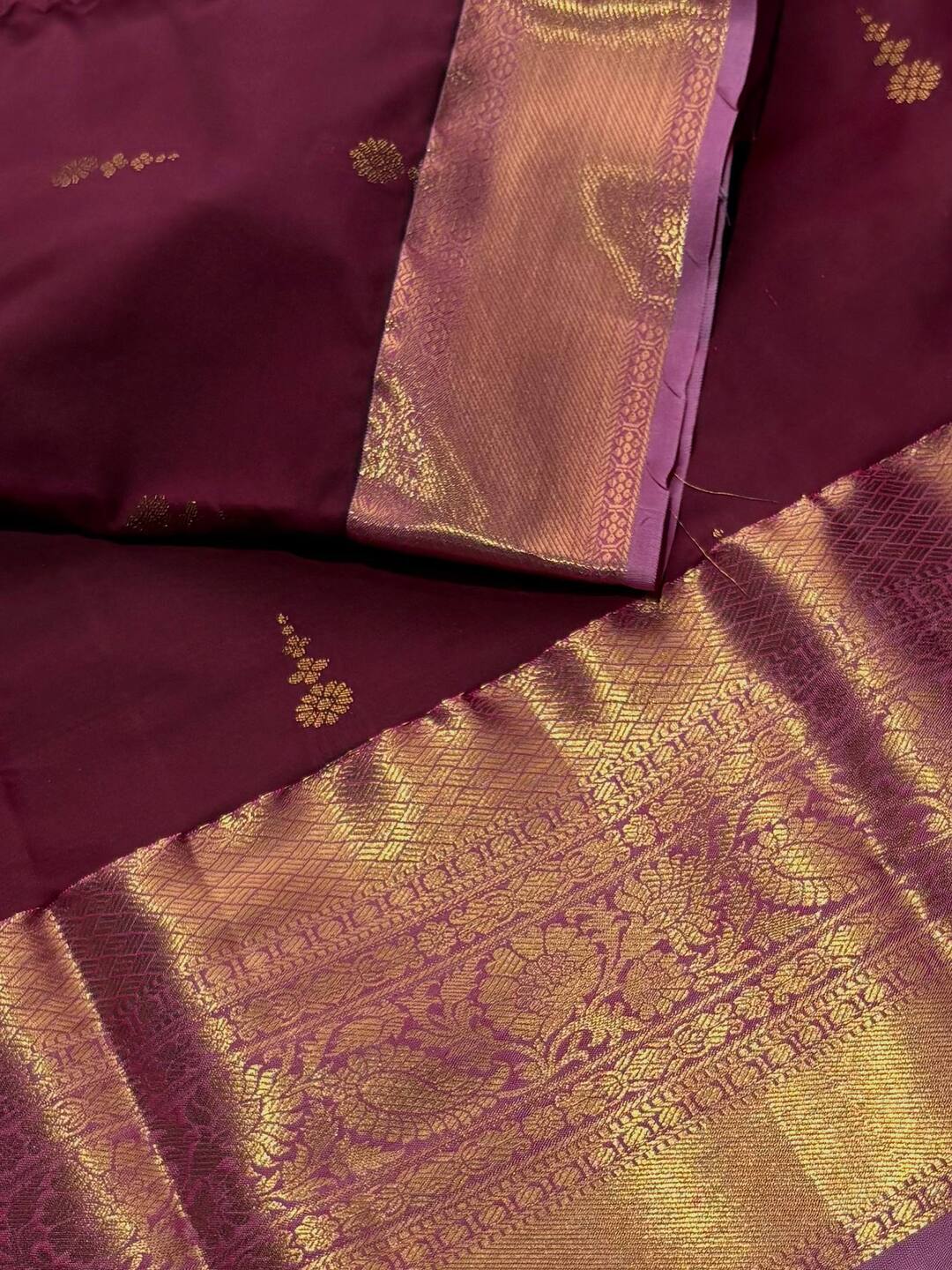 Maroon Semi Kanchi Silk Saree