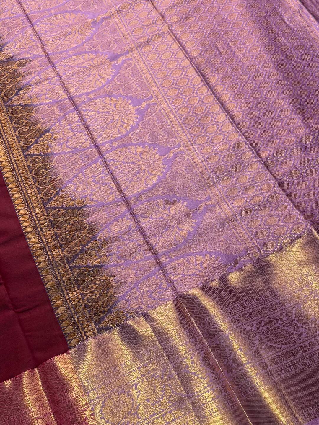 Maroon Semi Kanchi Silk Saree