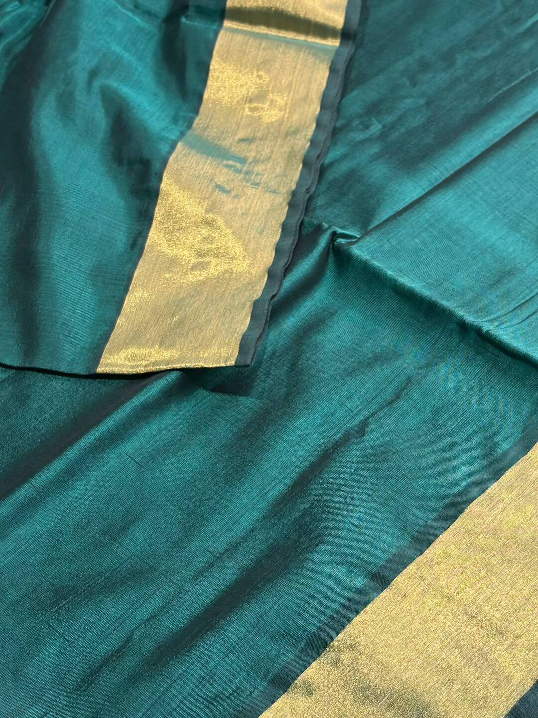 Peacock Green Silk Cotton Saree