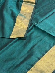 Peacock Green Silk Cotton Saree
