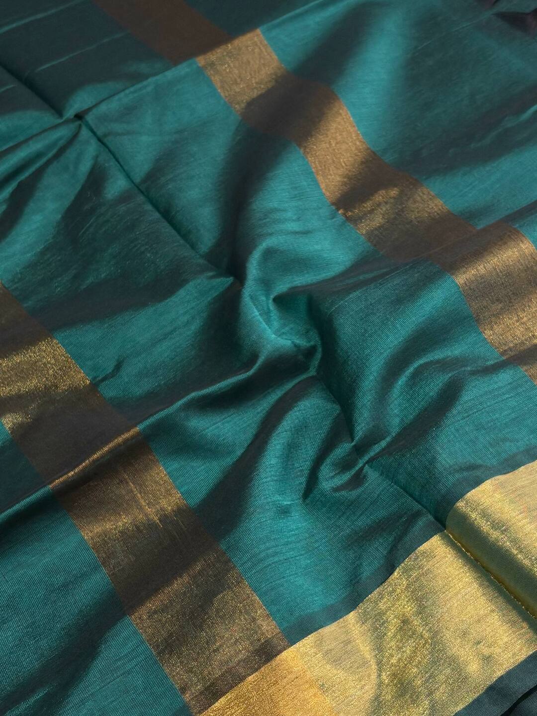 Peacock Green Silk Cotton Saree