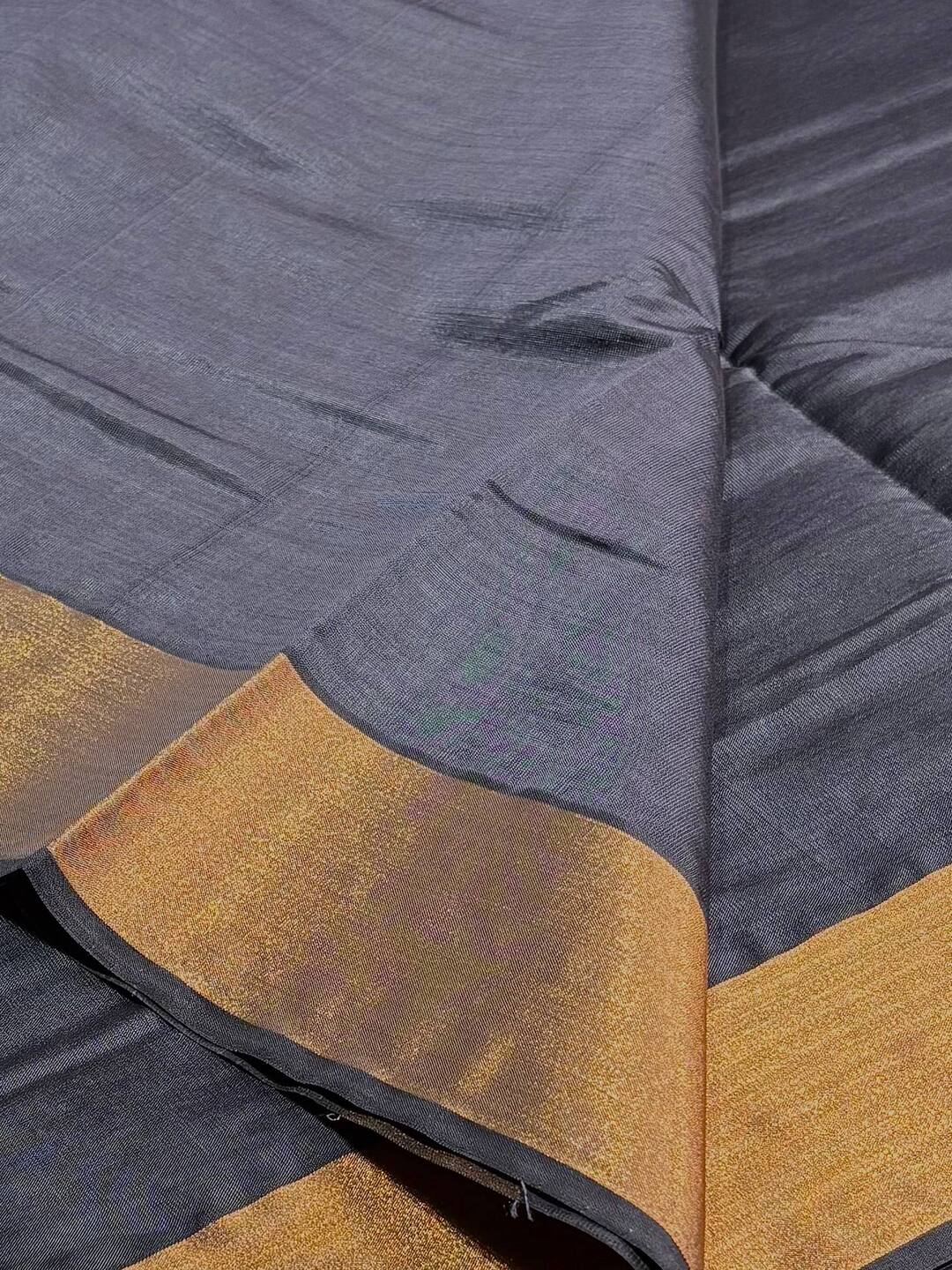 Grey Silk Cotton Saree