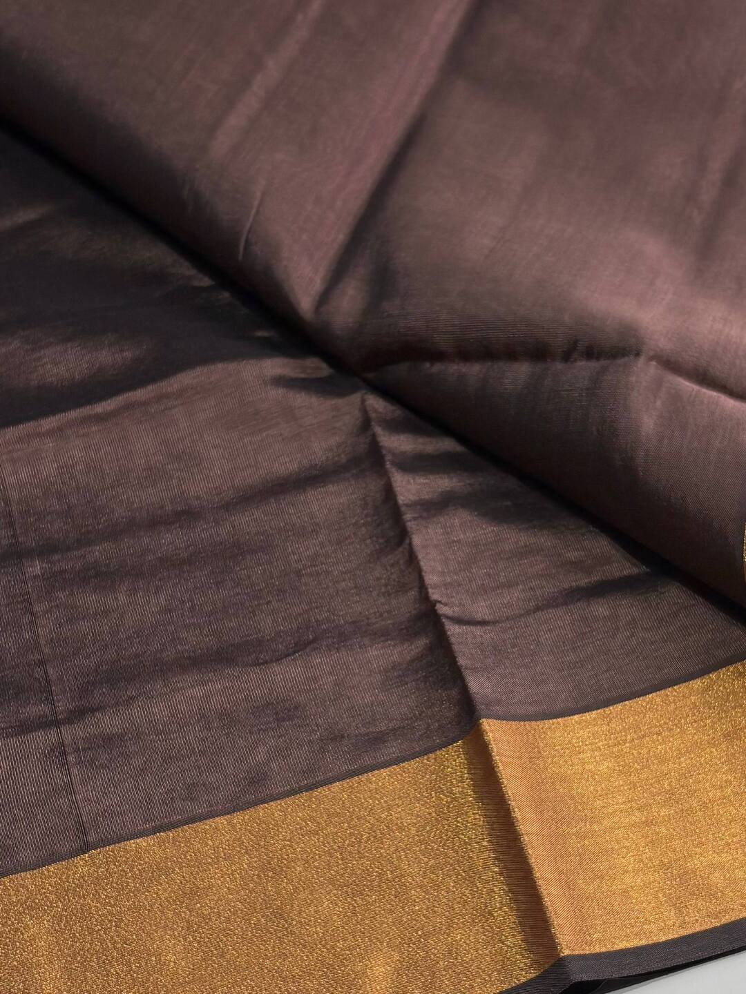 Dark Brown Silk Cotton Saree