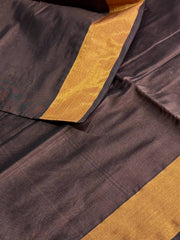Dark Brown Silk Cotton Saree