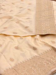 Off White Cotton Silk Saree