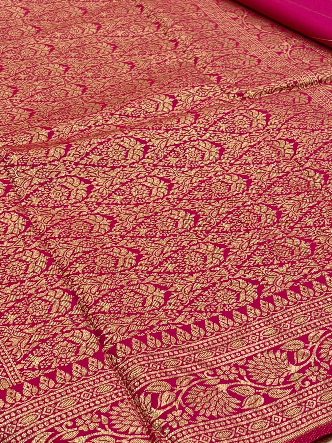 Hot Pink Cotton Silk Saree