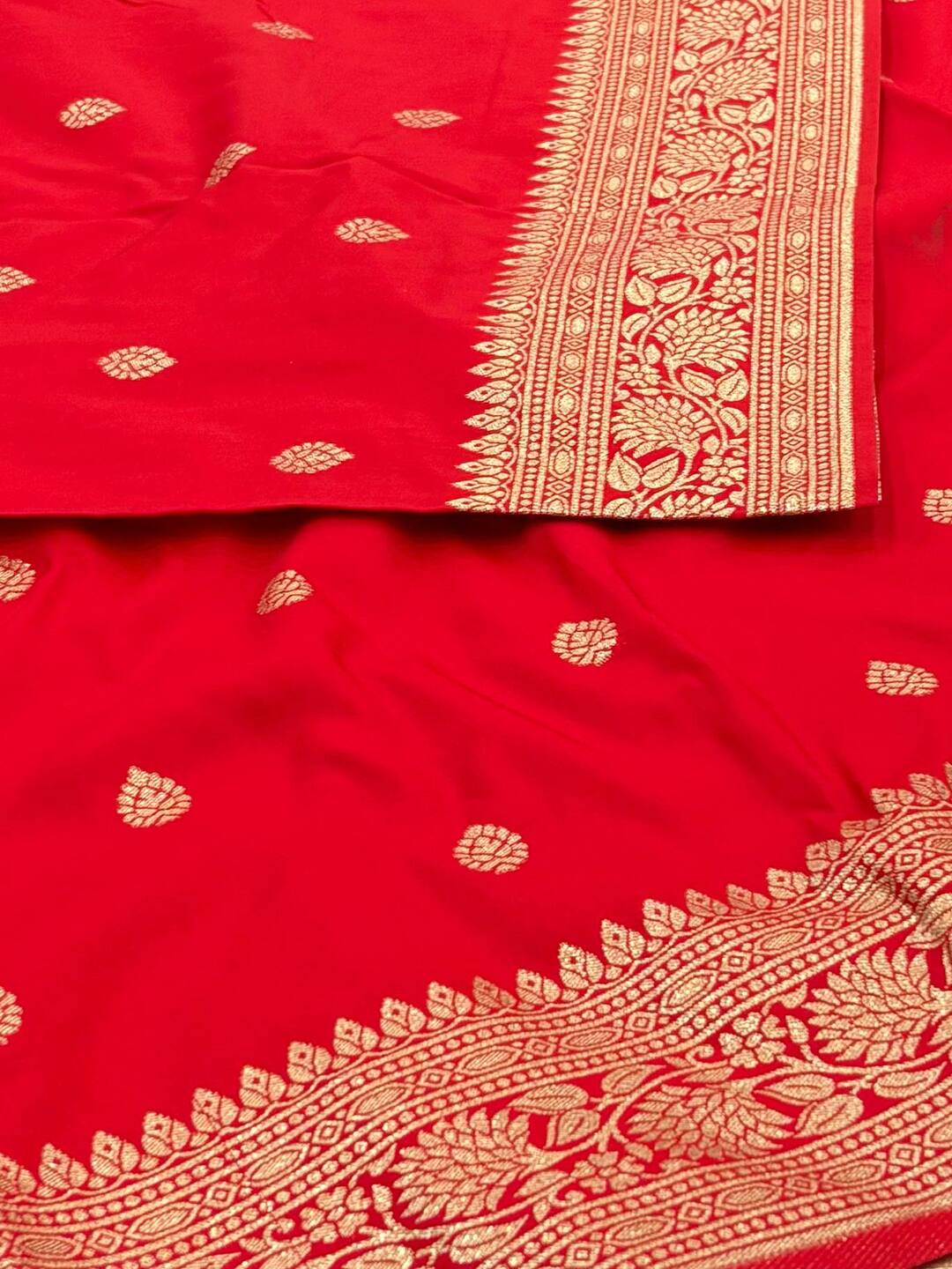 Chili Red Cotton Silk Saree