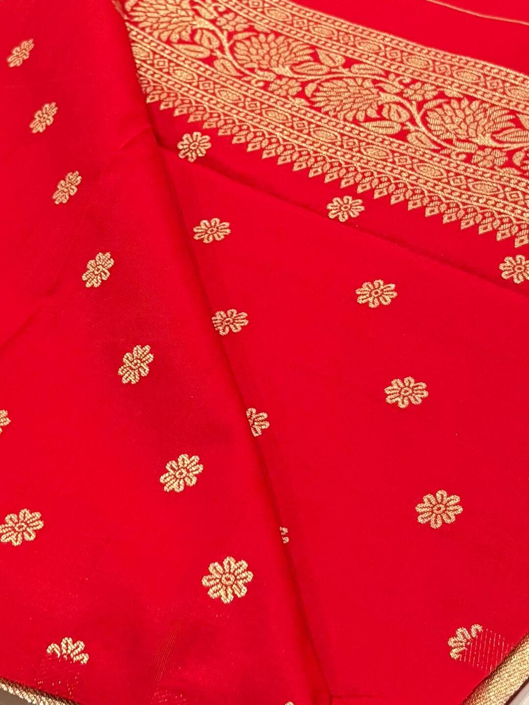 Chili Red Cotton Silk Saree