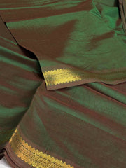 Dual Tone Green Cotton Silk Saree