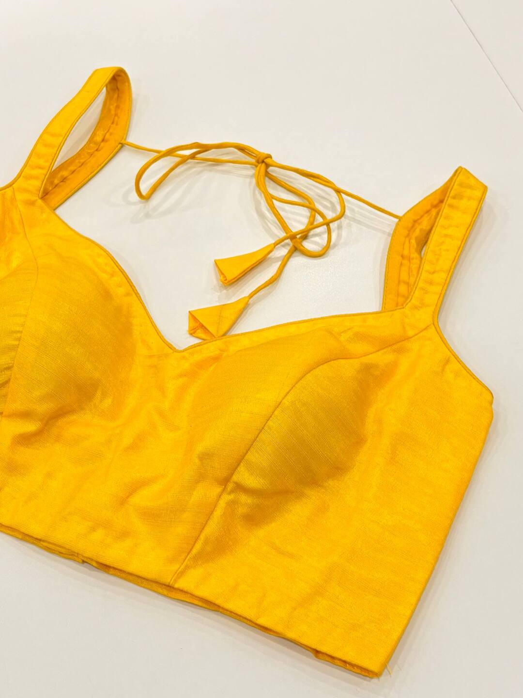 Yellow Sleeveless Ready Made Blouse