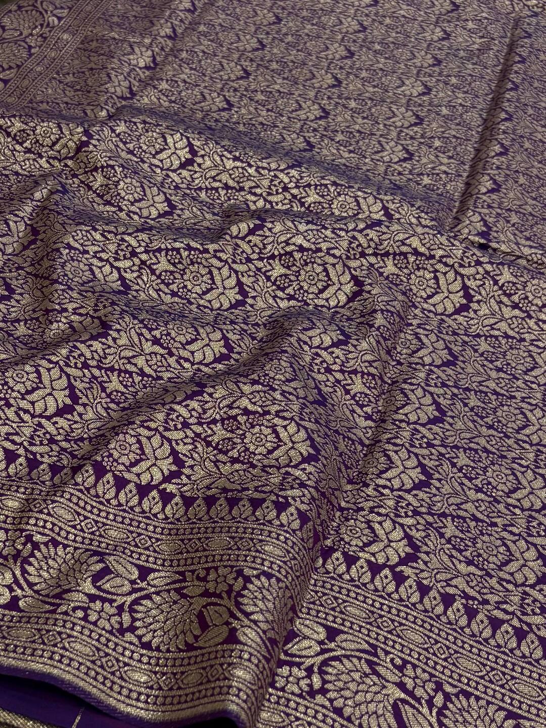 Dual Tone Purple Cotton Silk Saree