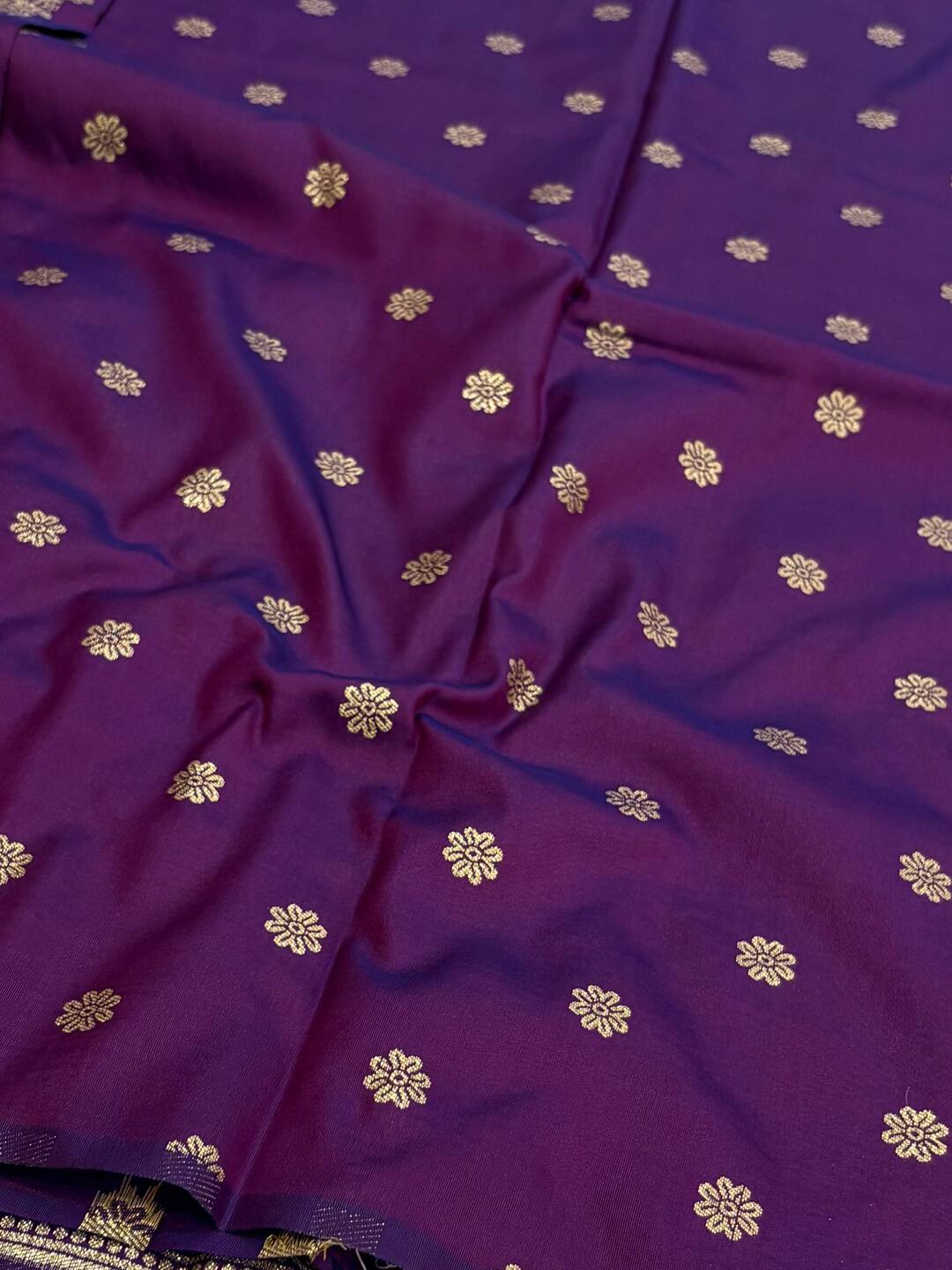 Dual Tone Purple Cotton Silk Saree