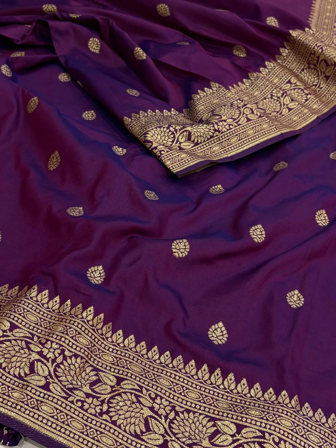 Dual Tone Purple Cotton Silk Saree
