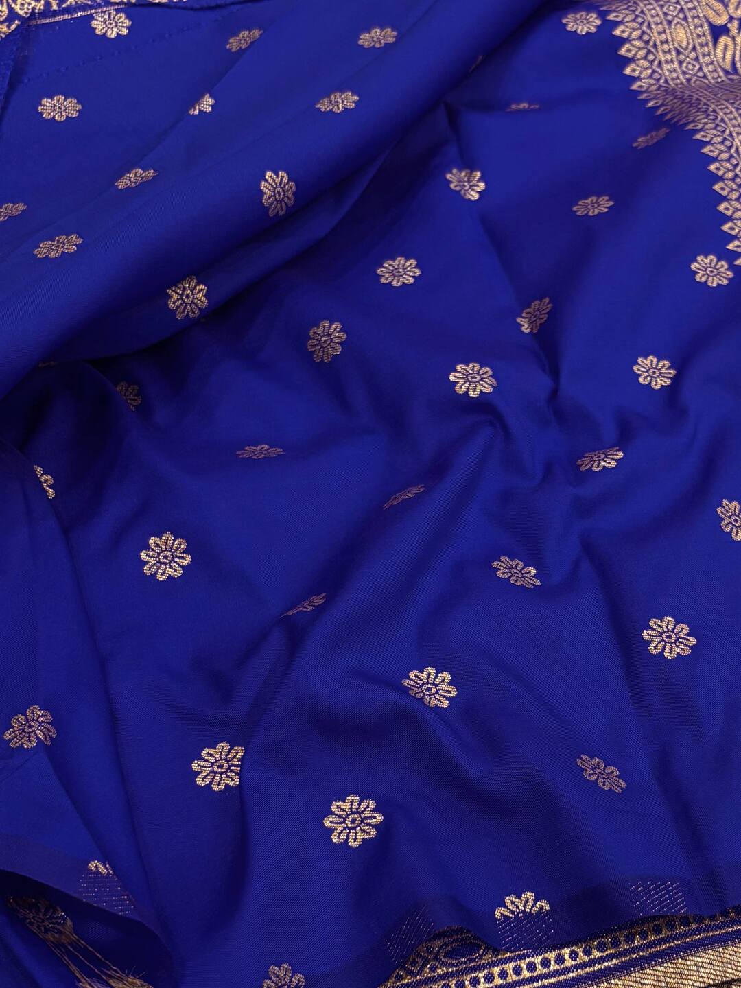 Royal Blue Cotton Silk Saree