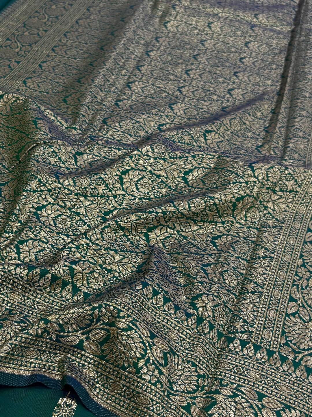 Peacock Green Cotton Silk Saree