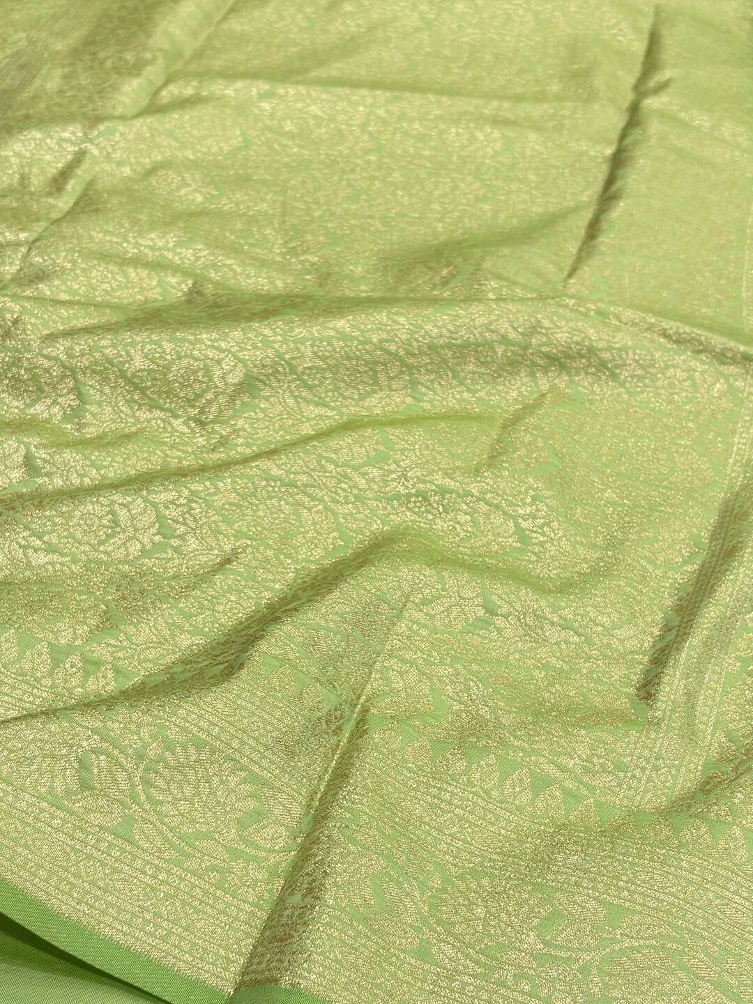 Mint Green Cotton Silk Saree