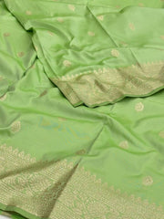 Mint Green Cotton Silk Saree