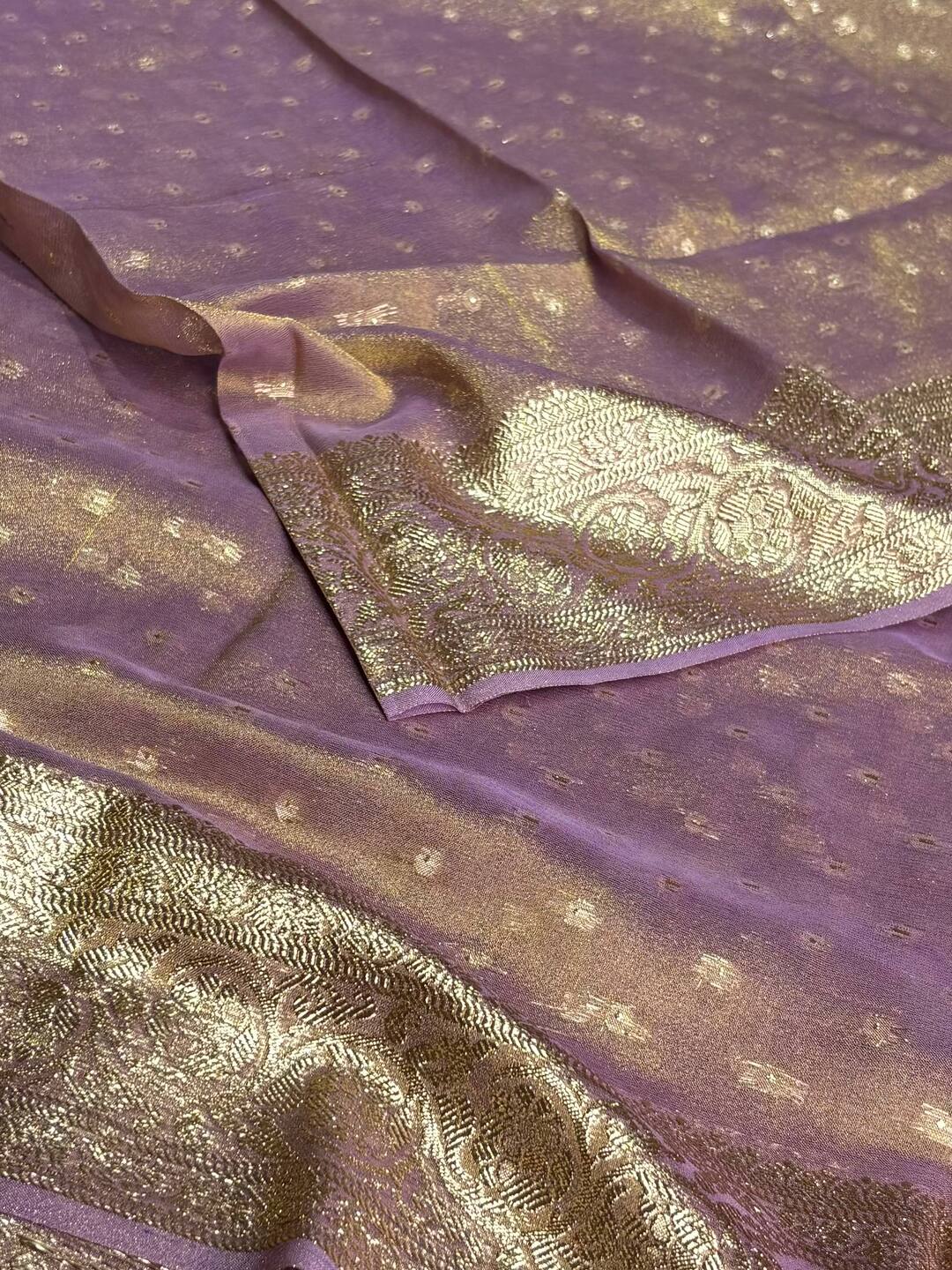 Purple Tissue Cotton Silk Saree