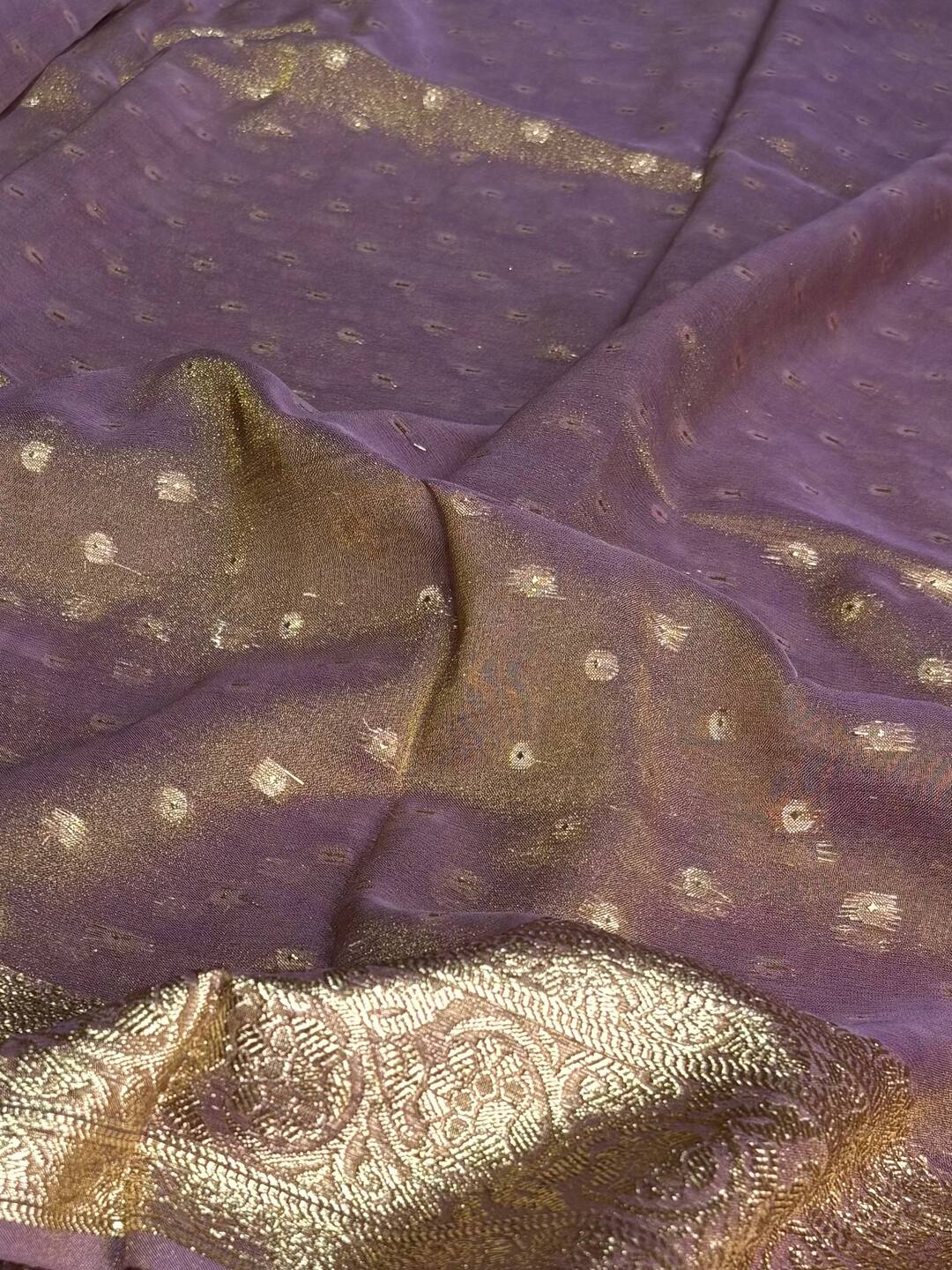 Purple Tissue Cotton Silk Saree