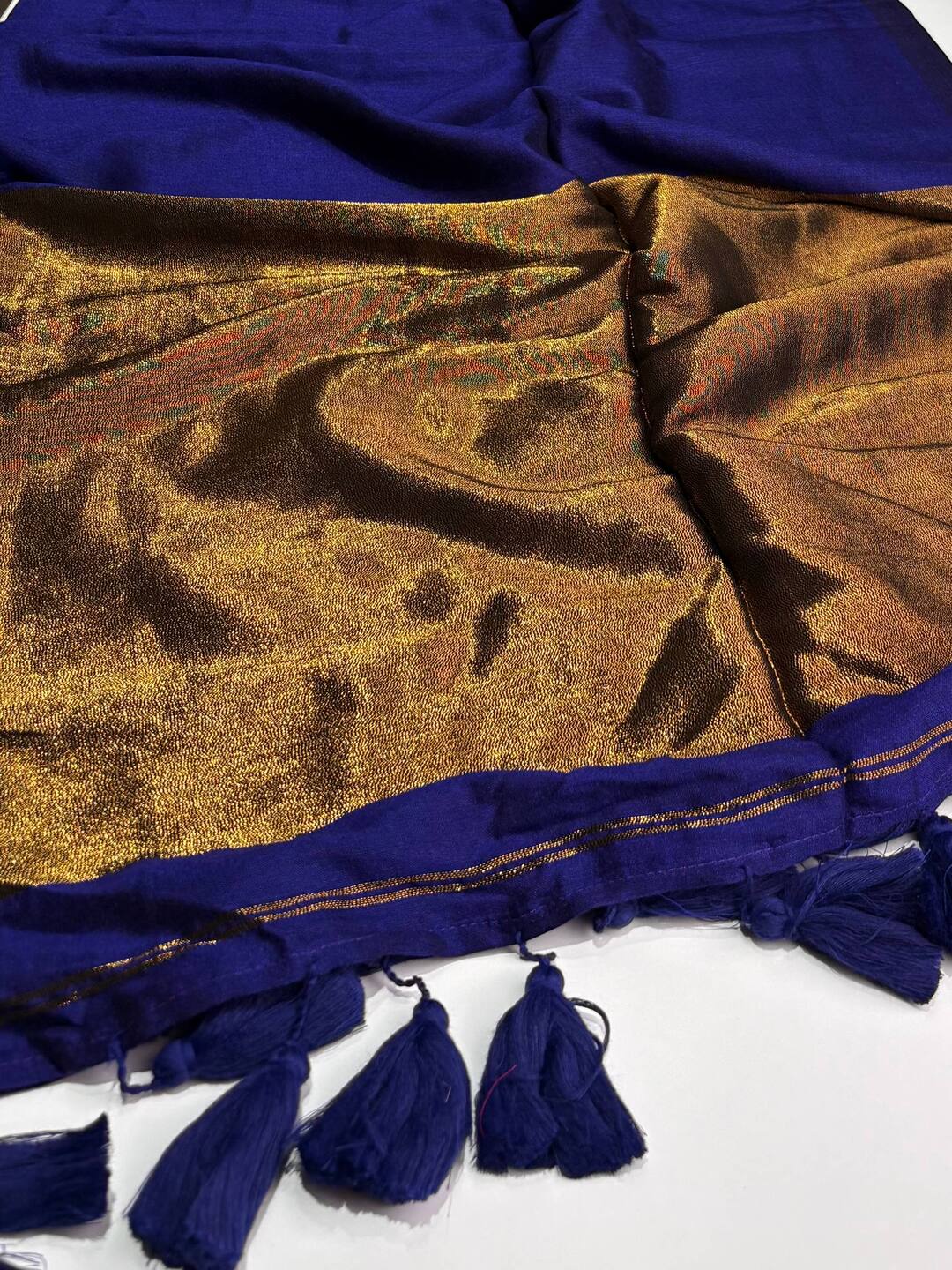 Royal Blue Kadhi Cotton Saree