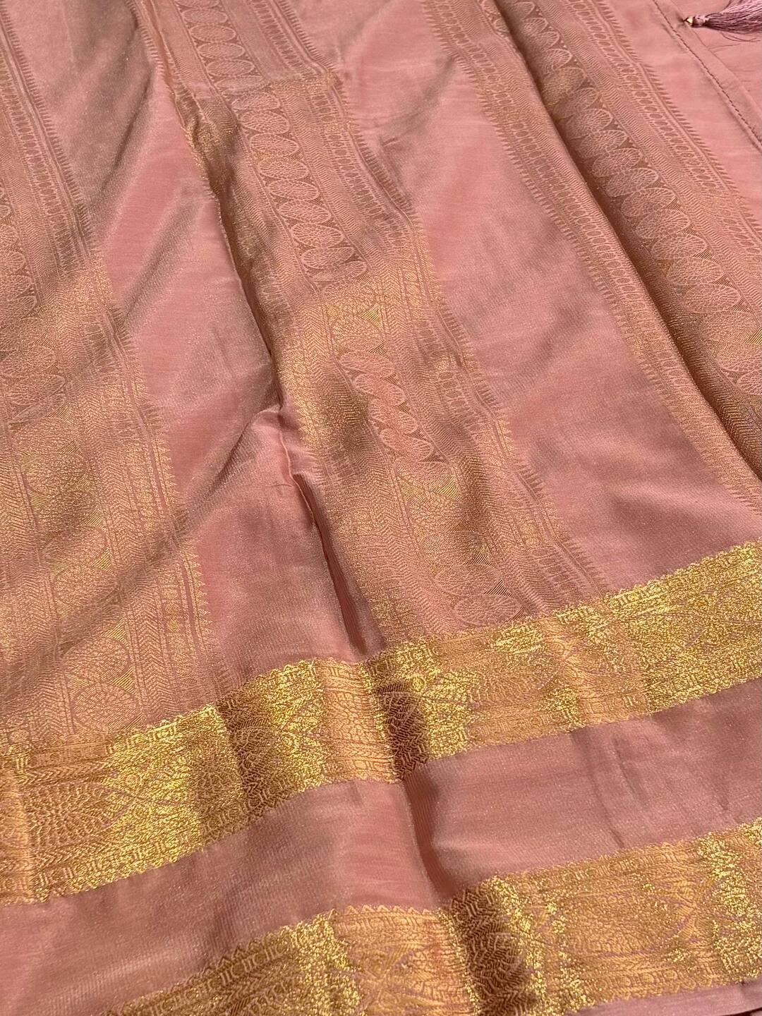 Mauve Pink Chiffon Saree