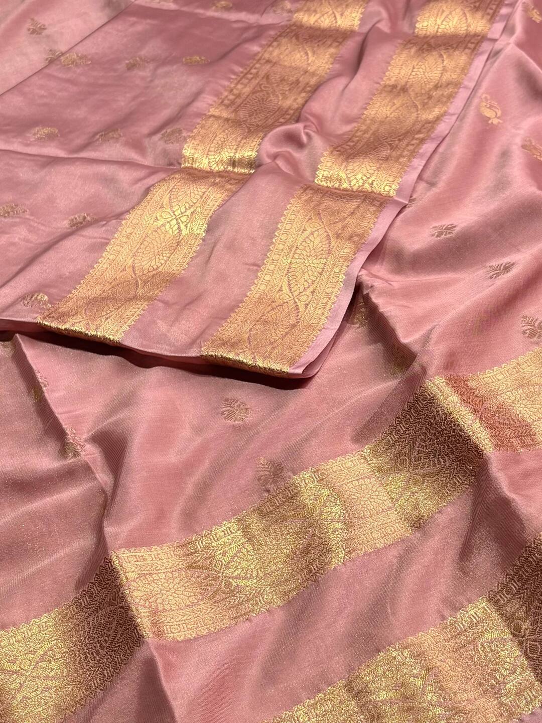 Mauve Pink Chiffon Saree