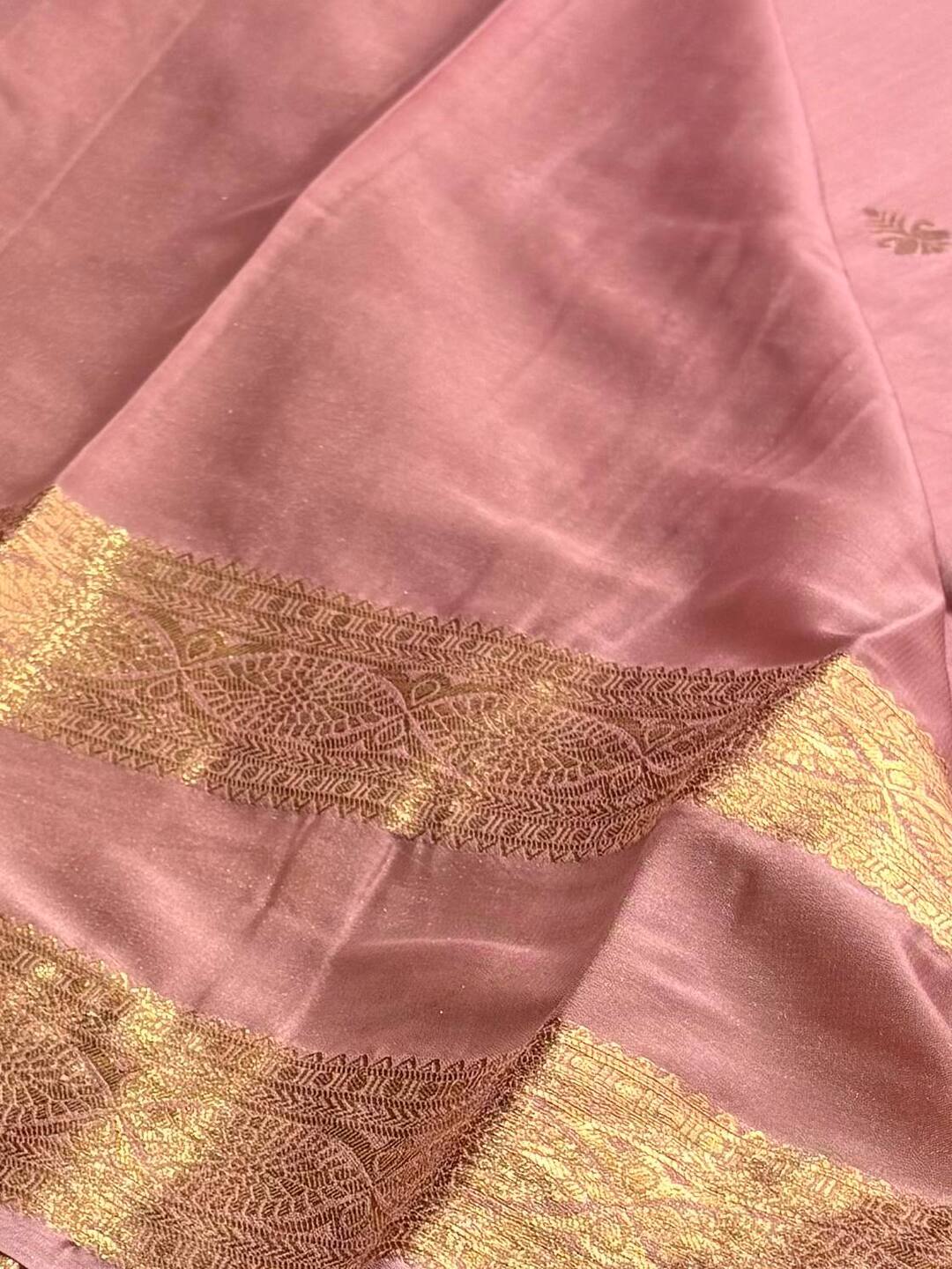 Mauve Pink Chiffon Saree